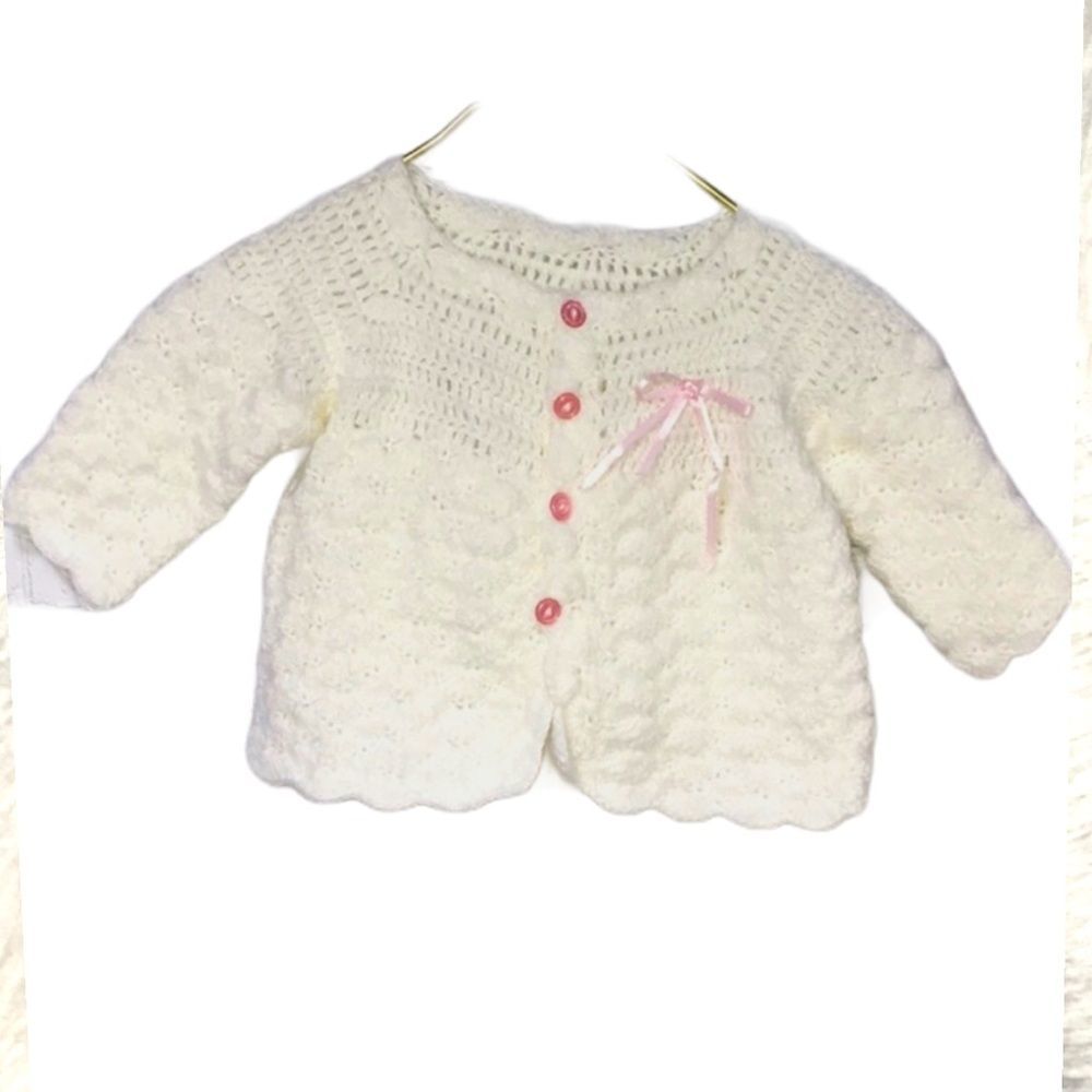 Handmade Crochet Cardigan So Sweet 💗 - Picture 1 of 8